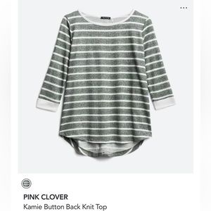 Greenish gray top in small by pink clover